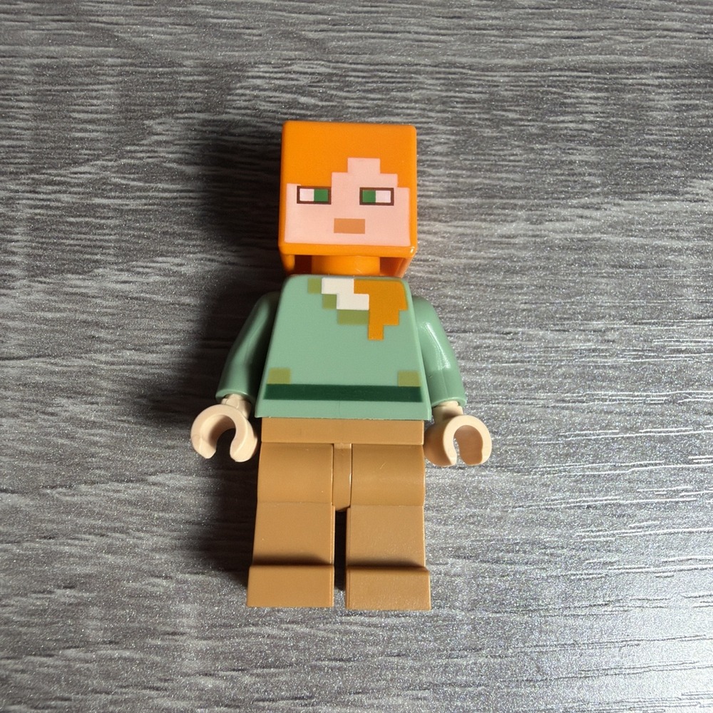 Lego Minifigure Minecraft Alex Orange Brown Green Minifig Figure